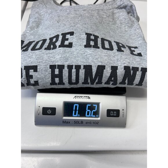 Inspirational Gray T-Shirt With More Hope Humanity Acceptance Love Message - Siz - Picture 7 of 7